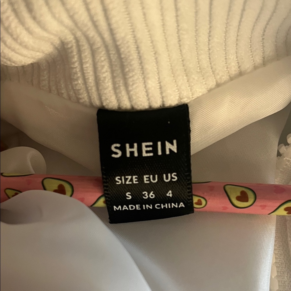 SHEIN Cream Ribbed Knit Top